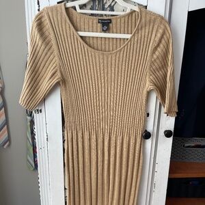 New Directions, Tan, Sweater Dress, Size M